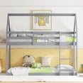 thumbnail image 1 of Harper & Bright Designs House Shaped Bunk Bed Twin over Twin with ladder, Wood Floor Bunk Bed Frame with Guardrails, Grey, 1 of 10