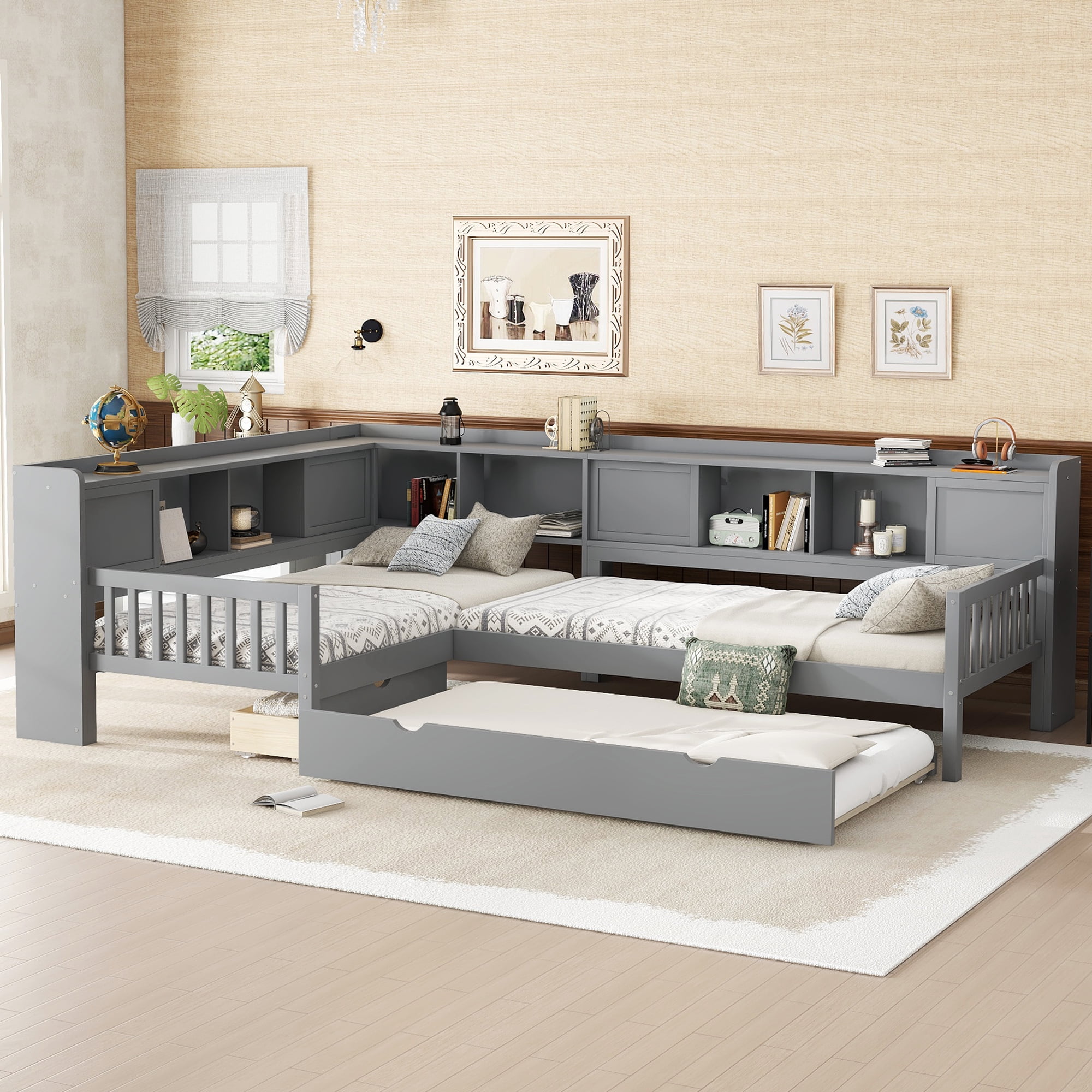 L Shaped Platform Beds
