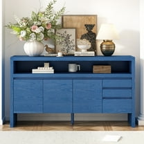Harper & Bright Designs Large Buffet Cabinet with Storage, Sideboard Table with Doors and Drawers for Living Room and Hallway, Navy Blue
