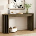 thumbnail image 1 of Harper & Bright Designs Long Console Table with Storage, Minimalist Entryway Table with Drawers and Curved and Straight Line Design, Natural, 1 of 10