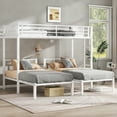 thumbnail image 1 of Harper & Bright Designs Metal Bunk Bed Twin over Twin & Twin with Guardrail, Twin XL over Twin & Twin Size Detachable Metal Triple Bunk Bed for 3, White, 1 of 12