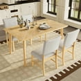 thumbnail image 1 of Harper & Bright Designs Minimalist Dining Room Table Set for 4, 5 Piece Solid Wood Rectangle Dining Set with 4 Upholstered Chairs, Modern Kitchen Furniture for Dining Room, Natural Wood Wash, 1 of 15
