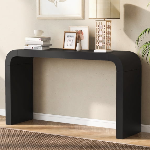 Harper & Bright Designs Minimalist Wood Console Table , Arched Entryway Table for Narrow Spaces and Living Rooms , Entrances , Navy Blue