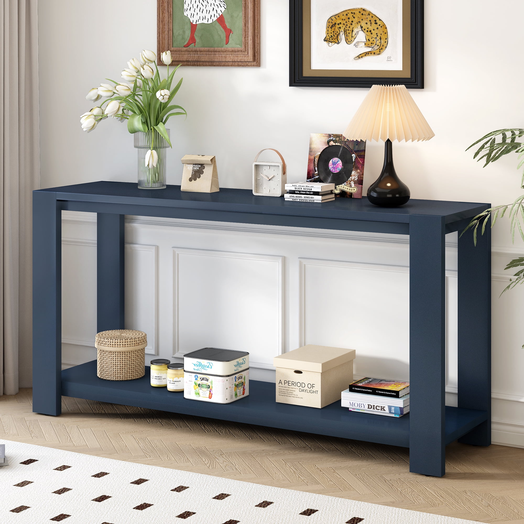 Harper & Bright Designs Minimalist Wood Console Table with Stroage ...