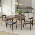 thumbnail image 1 of Harper & Bright Designs Minimalist Wood Dining Set for 4, 5 Pieces Rectangular Small Space Table Set with 4 Upholstered Chairs for Kitchen, Light Gray,Walnut, 1 of 20