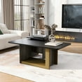 thumbnail image 1 of Harper & Bright Designs Modern Black Coffee Table Set of 2, Wood Center Table with End Table, Square Coffee Table with Storage for Living Room, 1 of 13