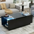 thumbnail image 1 of Harper & Bright Designs Modern Coffee Table with LED Lights, Rectangle Center Table with Storage, Black Coffee Table with Drawers for Living Room, 1 of 13