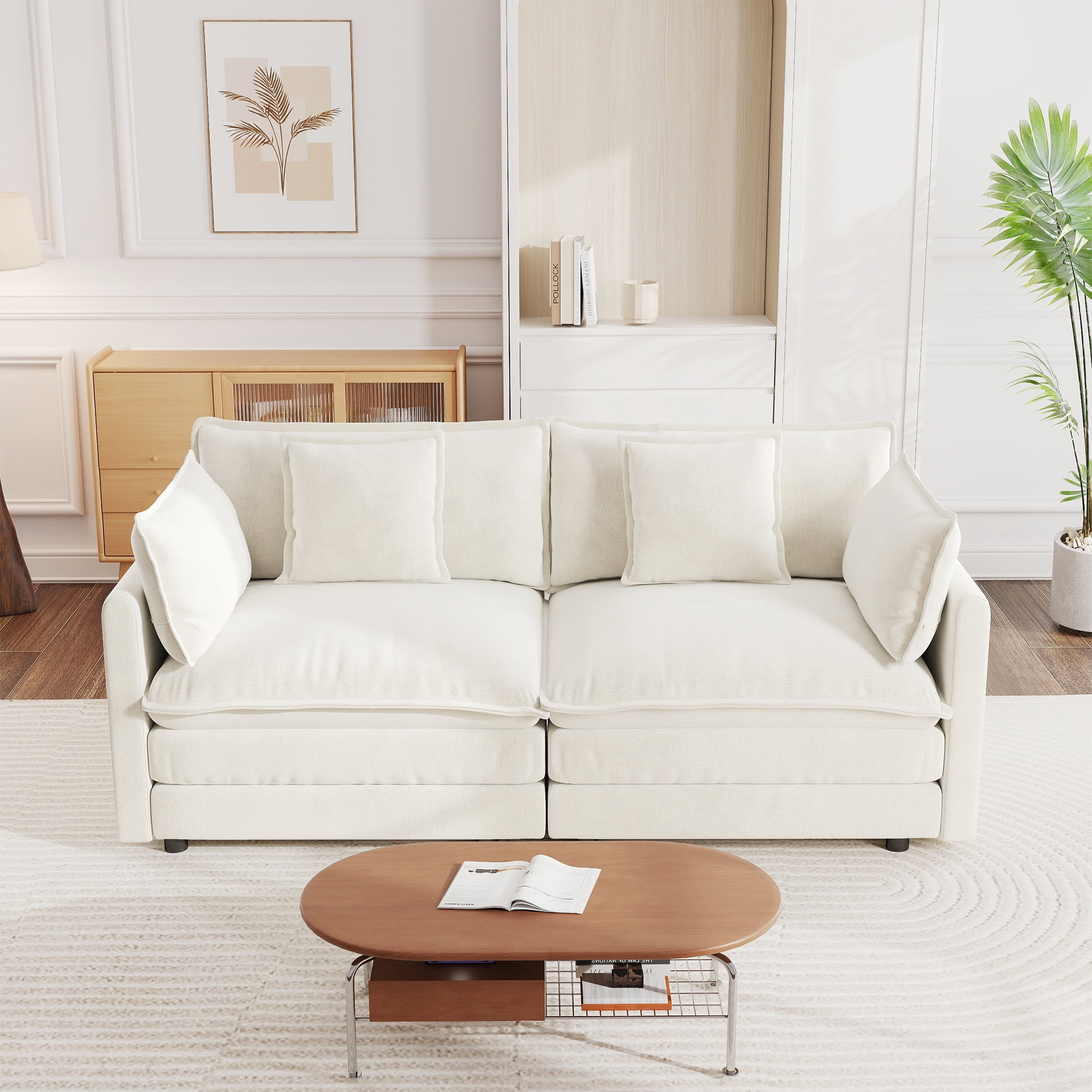 Small Events Place Design Harper & Bright Designs Modern Loveseat Sofa, Comfy Chenille 2 Seater ...