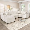thumbnail image 1 of Harper & Bright Designs Modern U-shaped Sectional Sofa with Storage for Living Room, Oversized Corner Sectional Couch with Cup Holders and USB Ports, Beige, 1 of 18