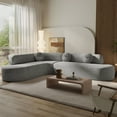 thumbnail image 1 of Harper & Bright Designs Modular Curved Foam Sectional, Chenille Compressed Sofa, 2 PC Free Combination Floor Sponge Couch for Living Room and Office, Grey, 1 of 12