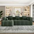 thumbnail image 1 of Harper & Bright Designs Modular Foam Sectional, Chenille 3 Seater Compressed Sofa, Free Combination Floor Sponge Couch with Deep Seating, 101.2", Green, 1 of 20