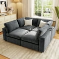 thumbnail image 1 of Harper & Bright Designs Modular Sectional Sofa with Storage, Free-combined Sectional Convertible Couch with SB Charge Ports, Wireless Charging and Built-in Bluetooth Speaker in Arm, Grey, 1 of 18