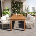 thumbnail image 1 of Harper & Bright Designs Patio PE Wicker Dining Table Set for 4, Outdoor Acacia Wood Rectangular Table and 4 Rattan Arm Chairs with Iron Frame for Poolside Backyard Garden, Natural, 1 of 20