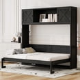 thumbnail image 1 of Harper & Bright Designs Queen Murphy Bed Cabinet Bed, Queen Size Murphy Bed with Storage Cabinets, Wood Queen Wall Bed Chest Murphy Bed Frame, Black, 1 of 11