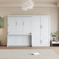 thumbnail image 1 of Harper & Bright Designs Queen Murphy Bed with Closet, Foldable Wall Bed Frame with Shelves, Hidden Murphy Bed Cabinet for Home Office, Guest Room, White, 1 of 16