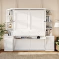 thumbnail image 1 of Harper & Bright Designs Queen Size Murphy Bed with Storage Shelves and Cabinets, Wooden Queen Cabinet Bed Wall Bed with Desk, Folding Wall Chest Bed for Guest Room Office, White, 1 of 18
