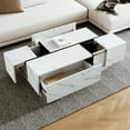 thumbnail image 1 of Harper & Bright Designs Rectangle Coffee Table with Drawers, Wood Center Table with Storage, Modern Coffee Table with Sliding Top, White, 1 of 13