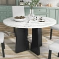 thumbnail image 1 of Harper & Bright Designs Round Dining Table for 4, Modern Kitchen Table with Faux Marble Top, Minimalist White Dinette Table, 1 of 11