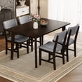 thumbnail image 1 of Harper & Bright Designs Rustic Wood Dining Table Set for 4, 5 Pieces Rectangular Table Set with Upholstered Chairs for Small Space Kitchen, Espresso, 1 of 16