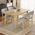 thumbnail image 1 of Harper & Bright Designs Rustic Wood Dining Table Set for 4, 5 Pieces Rectangular Table Set with Upholstered Chairs for Small Space Kitchen, Natural, 1 of 12