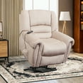 thumbnail image 1 of Harper & Bright Designs Standard Microfiber Power Lift&nbsp;Push Back Recliner, Beige, 1 of 8