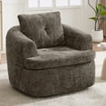 thumbnail image 1 of Harper & Bright Designs Swivel Accent Chair, Small Chenille Barrel Chair with Dual-layer Cushion, Round Armchair Single Sofa Chair for Living Room, Brown, 1 of 18