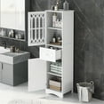 thumbnail image 1 of Harper & Bright Designs Tall Bathroom Storage Cabinet with Drawer and Doors, Modern Freestanding Cabinet with Adjustable Shelf for Bathroom, White, 1 of 13
