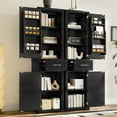 thumbnail image 1 of Harper & Bright Designs Tall Storage Cabinet with Doors, Freestanding Bathroom Organizer with Adjustable Shelf, Black, 1 of 14
