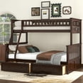 thumbnail image 1 of Harper & Bright Designs Twin Over Full Bunk Bed with Two Storage Drawers, Convertible Bunk Bed Can be Converted Into Two Daybed, Espresso, 1 of 14