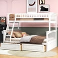 thumbnail image 1 of Harper & Bright Designs Twin Over Full Bunk Bed with Two Storage Drawers, Convertible Bunk Bed Can be Converted Into Two Daybed, White, 1 of 14
