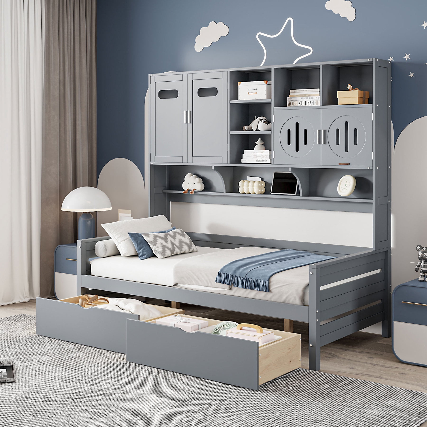 Harper &amp; Bright Designs Twin Size Daybed with and Storage Bookcase ...