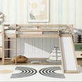 thumbnail image 1 of Harper & Bright Designs Twin Size Low Loft Bed with Slide and Ladder, Wood Loft Bed Frame with Safety Guardrails for Boys Girls, Natural, 1 of 14