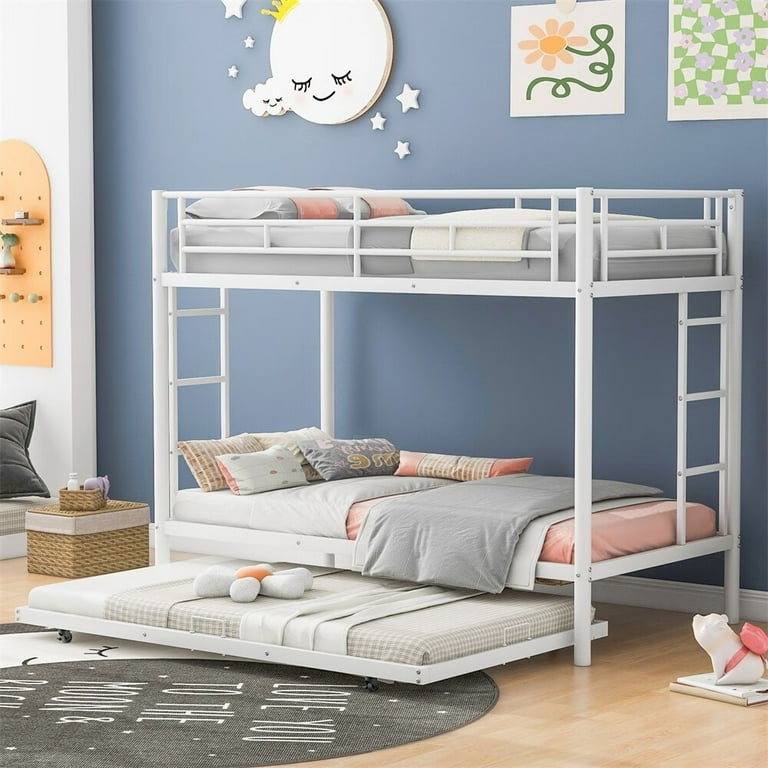 Harper & Bright Designs Twin over Twin Bunk Bed with Trundle White