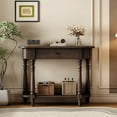 thumbnail image 1 of Harper & Bright Designs Vintage Narrow Console Table with Storage , Wood Entryway Table with Top Drawer and Open Shelf , Retro Sofa Table with Curved Corner for Entryway and Hallway , Espresso, 1 of 14