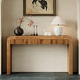thumbnail image 1 of Harper & Bright Designs Wood Console Table with Storage , Flutde Entryway Table with Curved Corners for Hallway & Living Room , Brown, 1 of 13