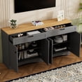 thumbnail image 1 of Harper & Bright Designs Wood TV Stand with 2 Drawers for 70 inch TV, TV Storage Cabinet with Adjustable Shelves, Mid-Century Entertainment Center Console Table for Living Room, Grey, 1 of 14