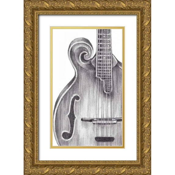 Harper, Ethan 10x14 Gold Ornate Wood Framed with Double Matting Museum Art Print Titled - Stringed Instrument Study II