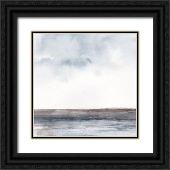 Harper, Ethan 12x12 Black Ornate Wood Framed with Double Matting Museum Art Print Titled - Blue-Grey Seas II