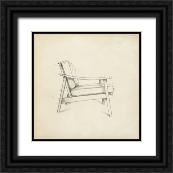 Harper, Ethan 12x12 Black Ornate Wood Framed with Double Matting Museum Art Print Titled - Mid Century Furniture Design III