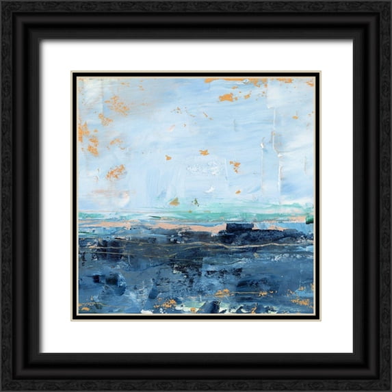 Harper, Ethan 12x12 Black Ornate Wood Framed with Double Matting Museum Art Print Titled - Serene Seascape I