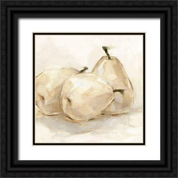 Harper, Ethan 12x12 Black Ornate Wood Framed with Double Matting Museum Art Print Titled - White Pear Study II