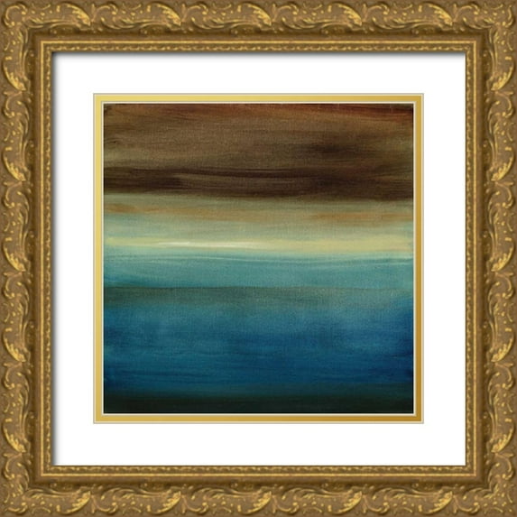 Harper, Ethan 12x12 Gold Ornate Wood Framed with Double Matting Museum Art Print Titled - Abstract Horizon III