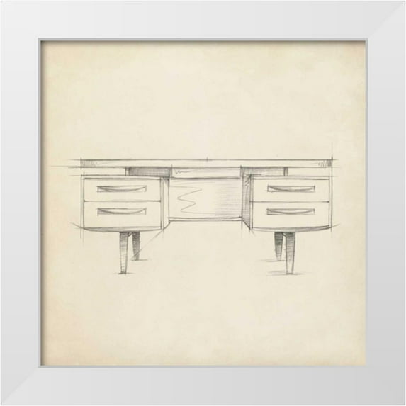 Harper, Ethan 12x12 White Modern Wood Framed Museum Art Print Titled - Mid Century Furniture Design VI
