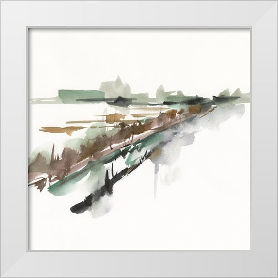 Harper, Ethan 12x12 White Modern Wood Framed Museum Art Print Titled - Rainy Fields I
