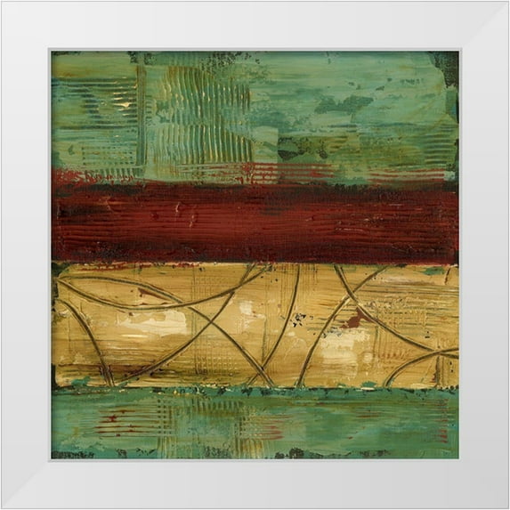 Harper, Ethan 12x12 White Modern Wood Framed Museum Art Print Titled - Ribbon Abstract I