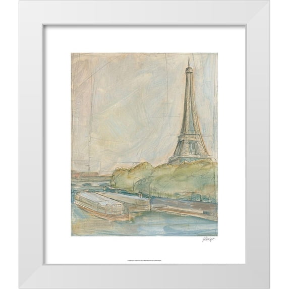 Harper, Ethan 12x13 White Modern Wood Framed Museum Art Print Titled - View of Paris II