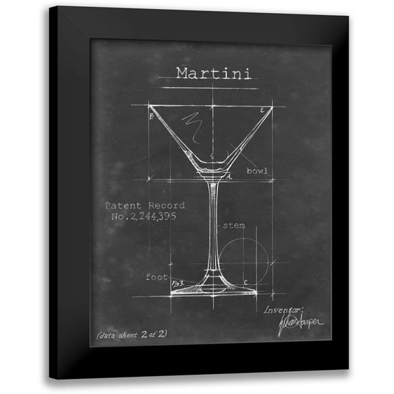 Harper, Ethan 12x14 Black Modern Framed Museum Art Print Titled - Barware Blueprint V