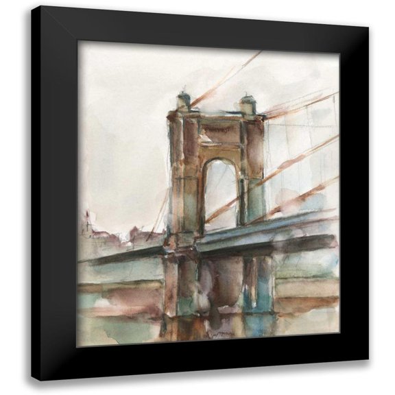 Harper, Ethan 12x14 Black Modern Framed Museum Art Print Titled - Bridge at Sunset I