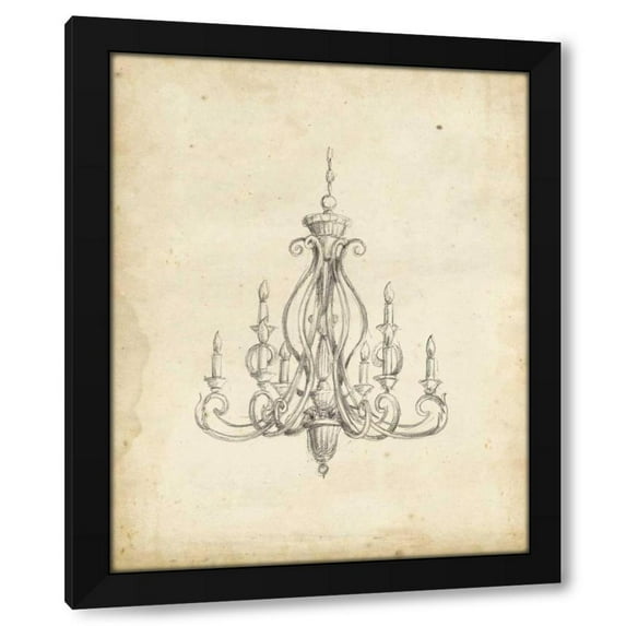 Ethan Harper 12x14 Black Modern Wood Framed Wall Art Titled - Classical Chandelier IV
