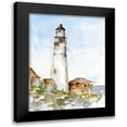thumbnail image 1 of Harper, Ethan 12x14 Black Modern Framed Museum Art Print Titled - Plein Air Lighthouse Study I, 1 of 5